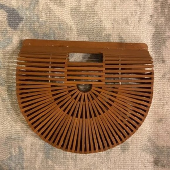 Cult Gaia Brown Bamboo Small Ark Bag NEW
